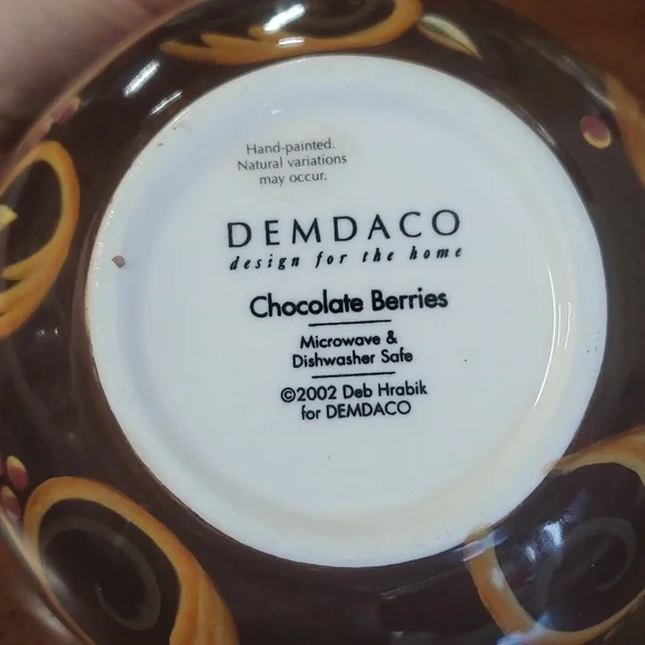 Demdaco Chocolate Berries Cereal Bowl - Picture 4 of 6